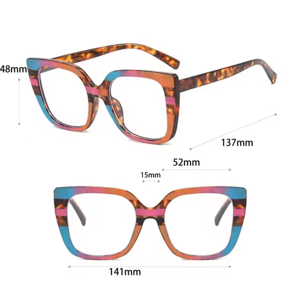 Lentes de Acetato Forma Ojo de Gato 2 Colores